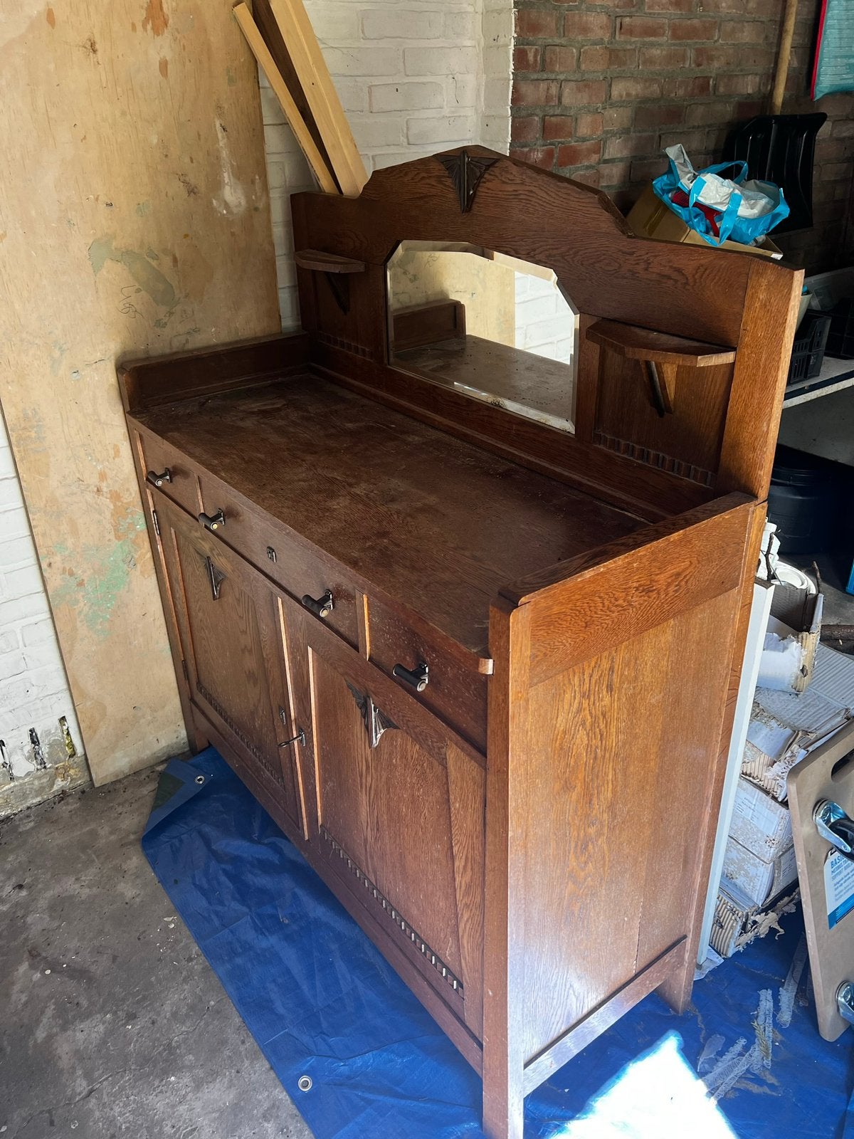 Antieke dressoir-kast Amsterdamse school stijl, Ophalen