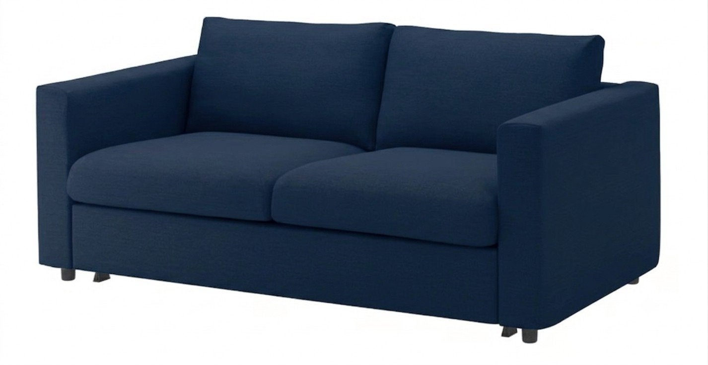 IKEA VIMLE 2-zitsbank met hoofdsteunen – Donkerblauw, Ophalen, Zo goed als nieuw, Tweepersoons