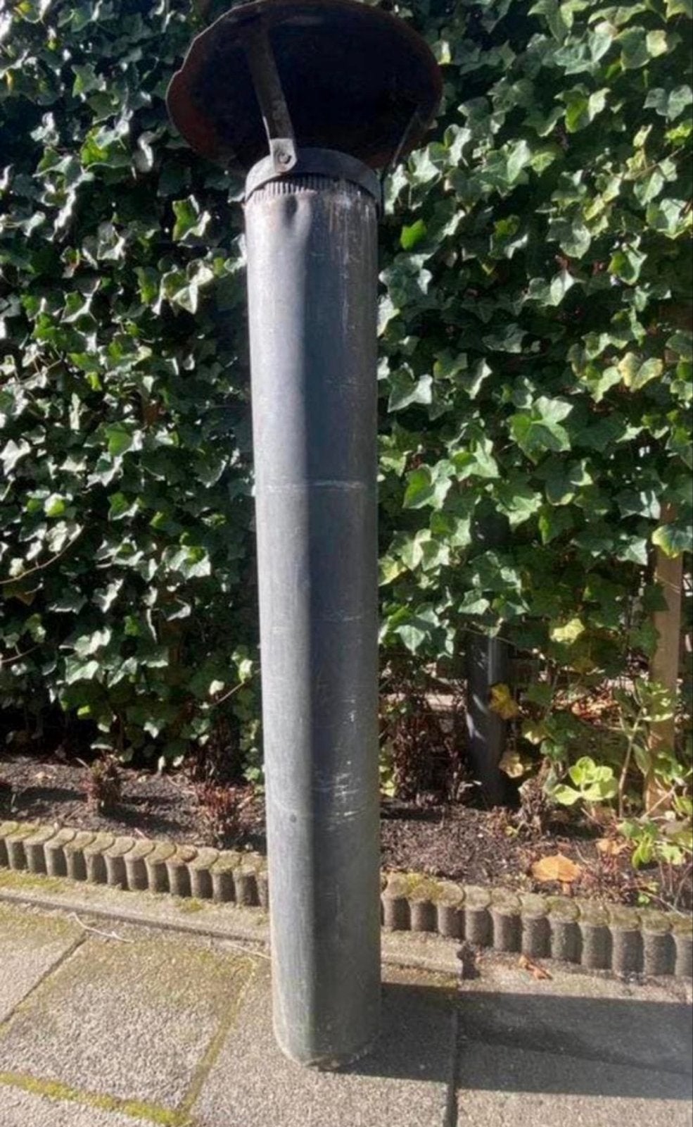 Enkelwandige kachelpijp met hoed (150mm x 1200mm), Tuin en Terras, Tuinhaarden, Ophalen, Gebruikt