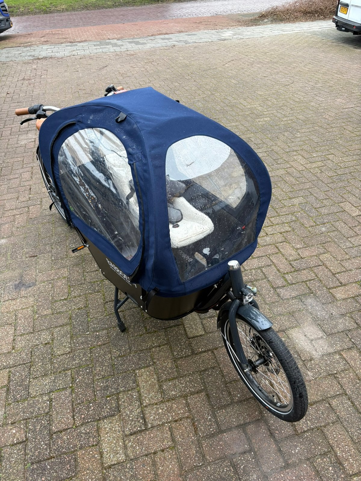 Baboe city elektrische bakfiets, Huif, Zo goed als nieuw, 2 kinderen, Schijfrem