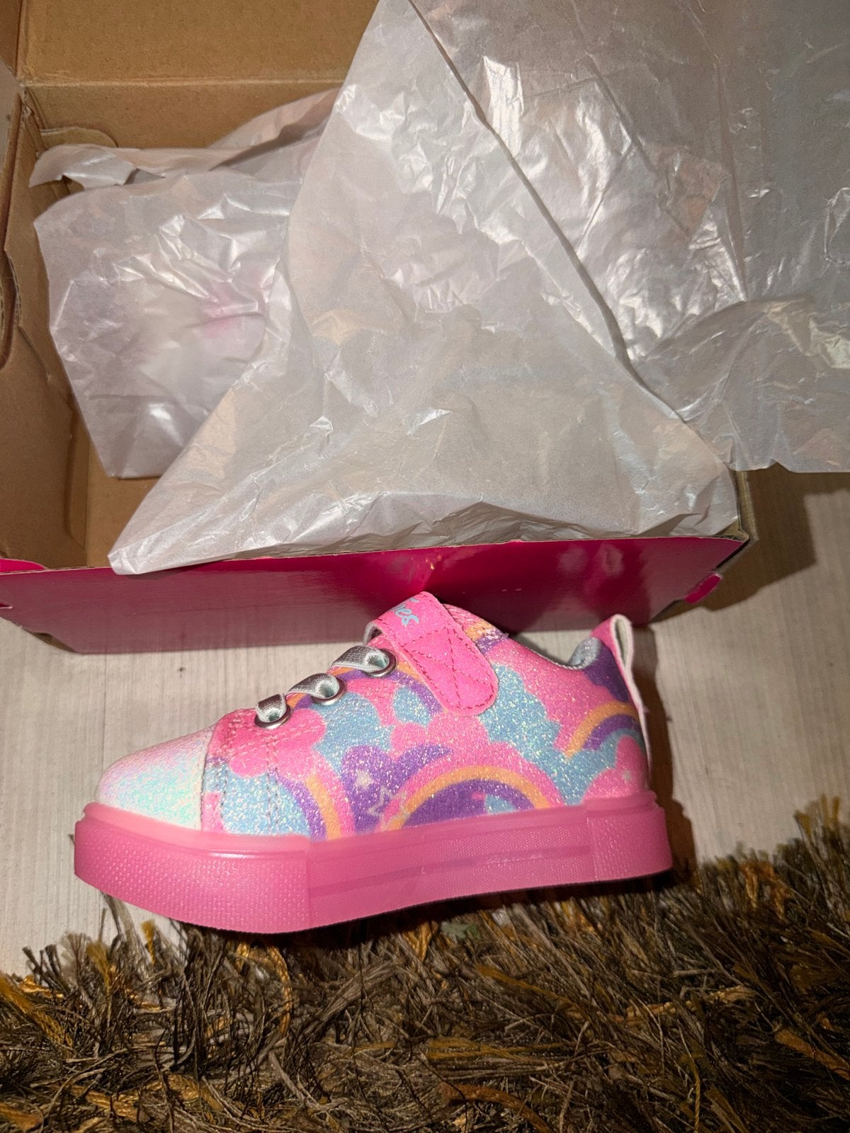 Roze glitter sneakers met lichtjes - Maat 22, Ophalen of Verzenden, Nieuw, Meisje, Schoenen
