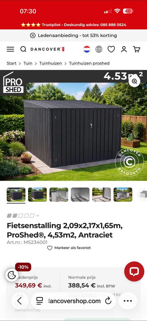 Te koop fietsschuurtje, Ophalen, Nieuw, Kunststof, Overige typen