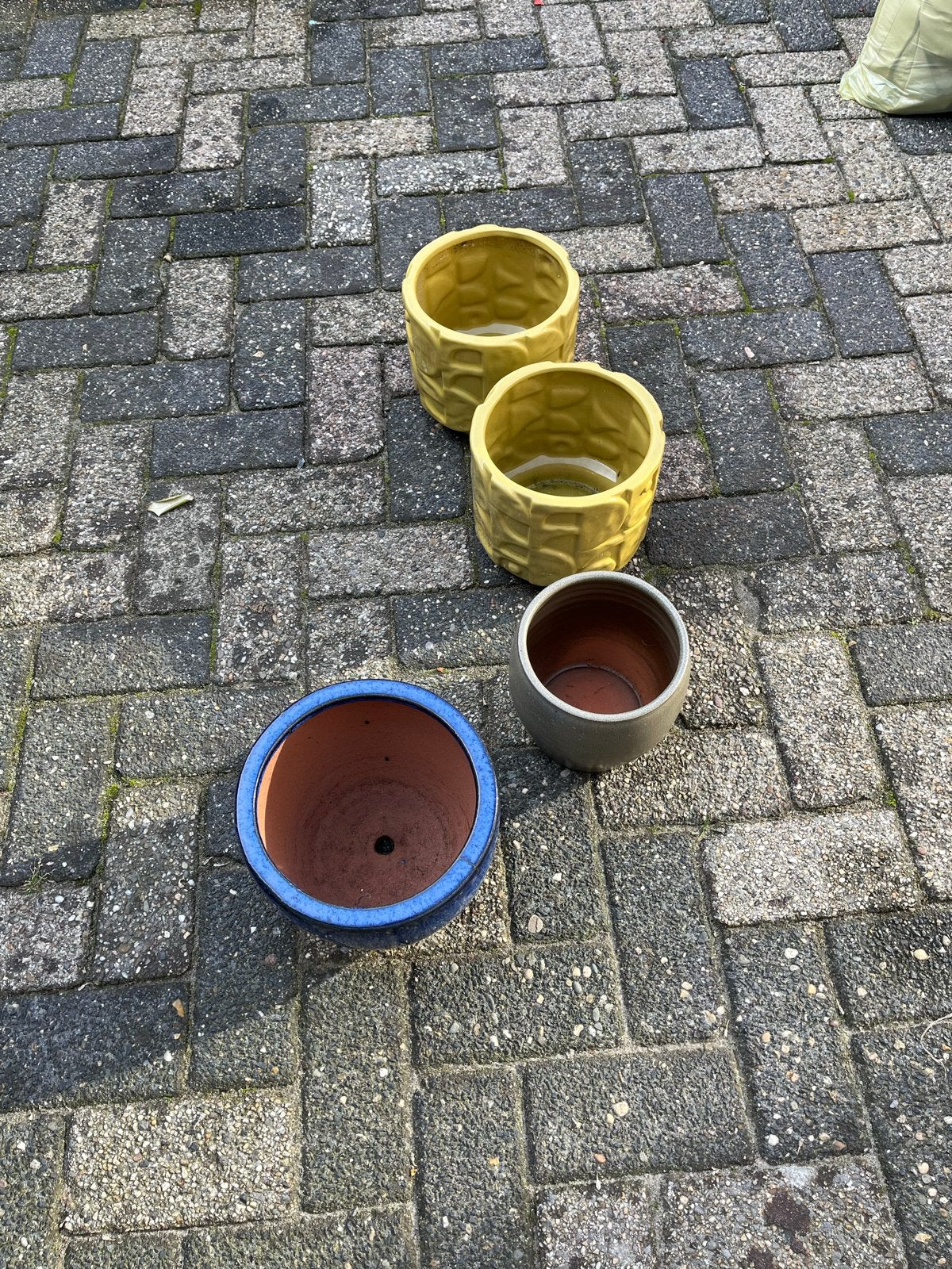 Diverse potten: 20 cm en 17 cm, Tuin en Terras, Ophalen, Gebruikt, Rond, Binnen