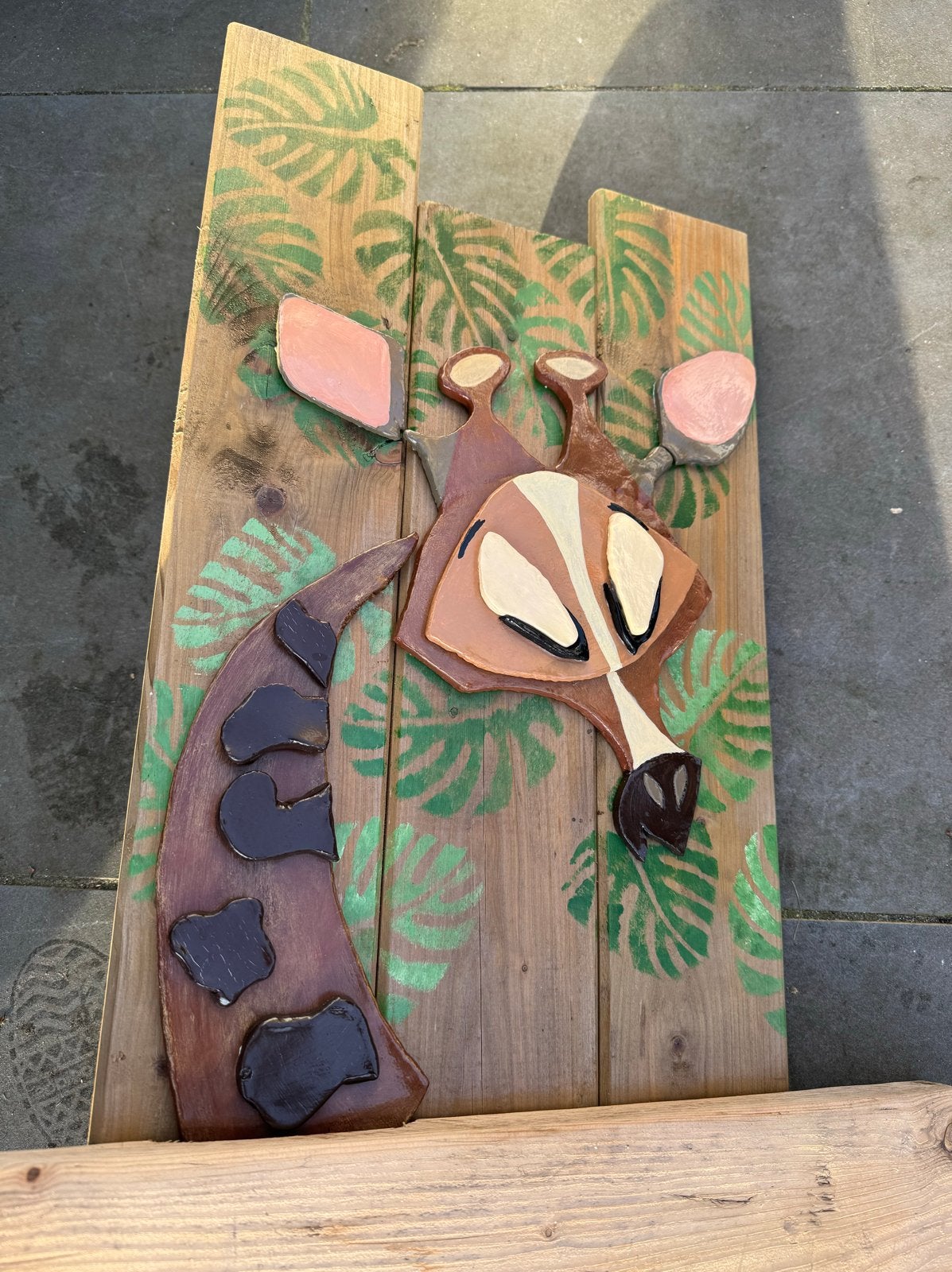 Geboortebord giraffe met diepte-effect, Ophalen, Zo goed als nieuw, Geboortebord