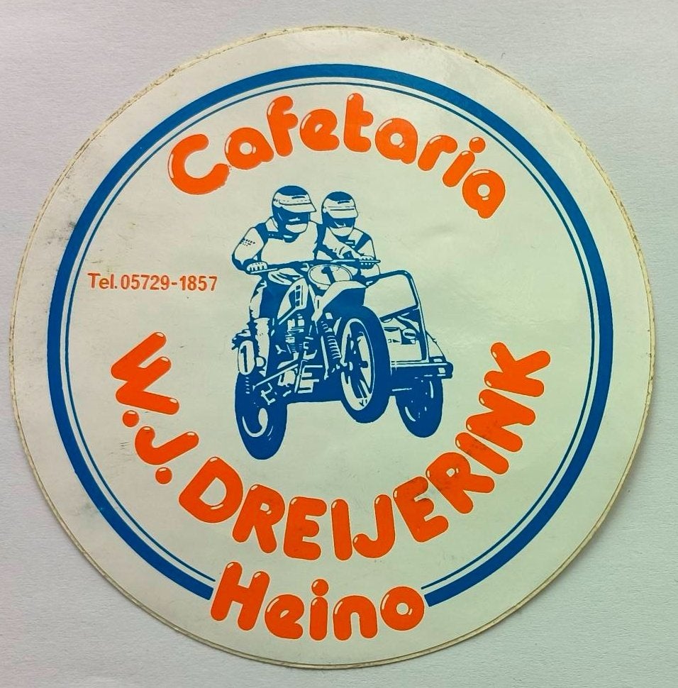 Sticker cafetaria W.J. Dreijerink Heino, Ophalen of Verzenden, Zo goed als nieuw, Bedrijf of Vereniging