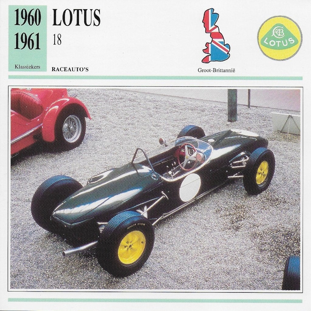 Ma905 autokaart lotus 18 ( 1960 - 1961 ), Ophalen of Verzenden, Zo goed als nieuw, Auto's