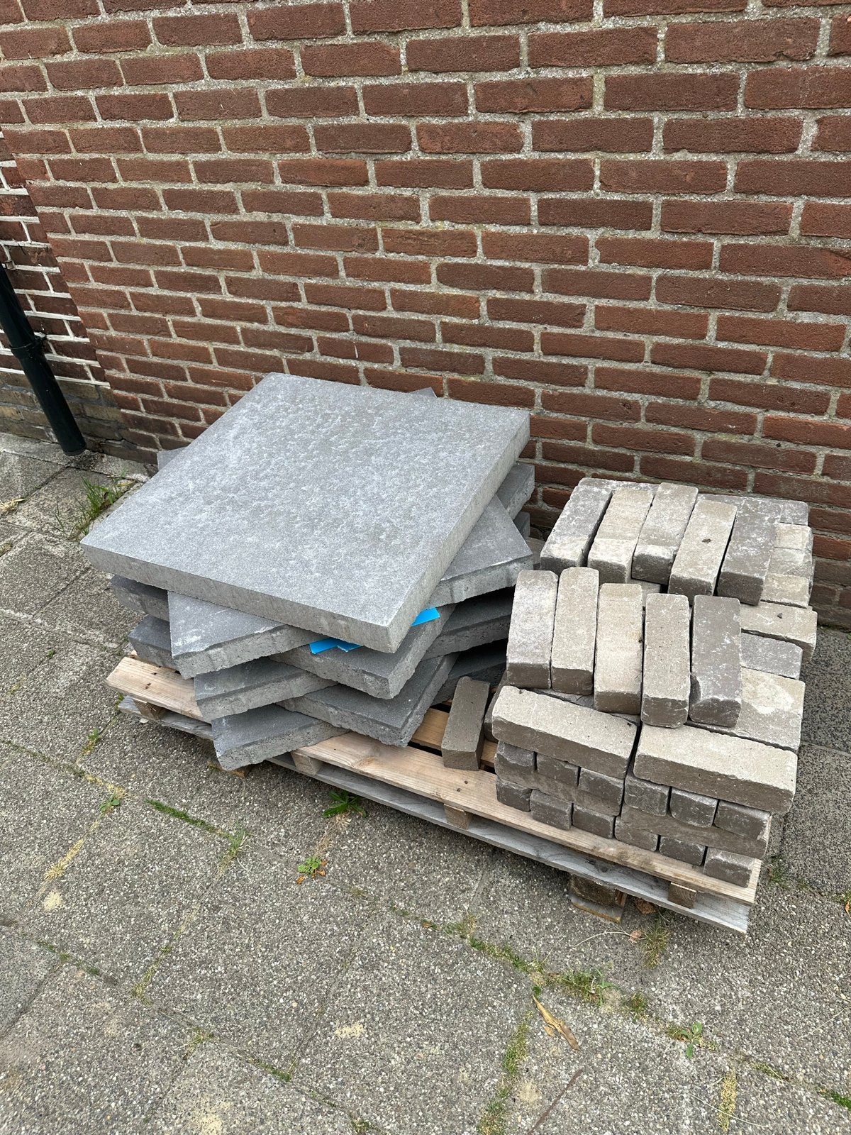 Tegels (60x60x6 cm) + klinkers dikformaat, Ophalen, Gebruikt, 10 m² of meer, Vloertegels