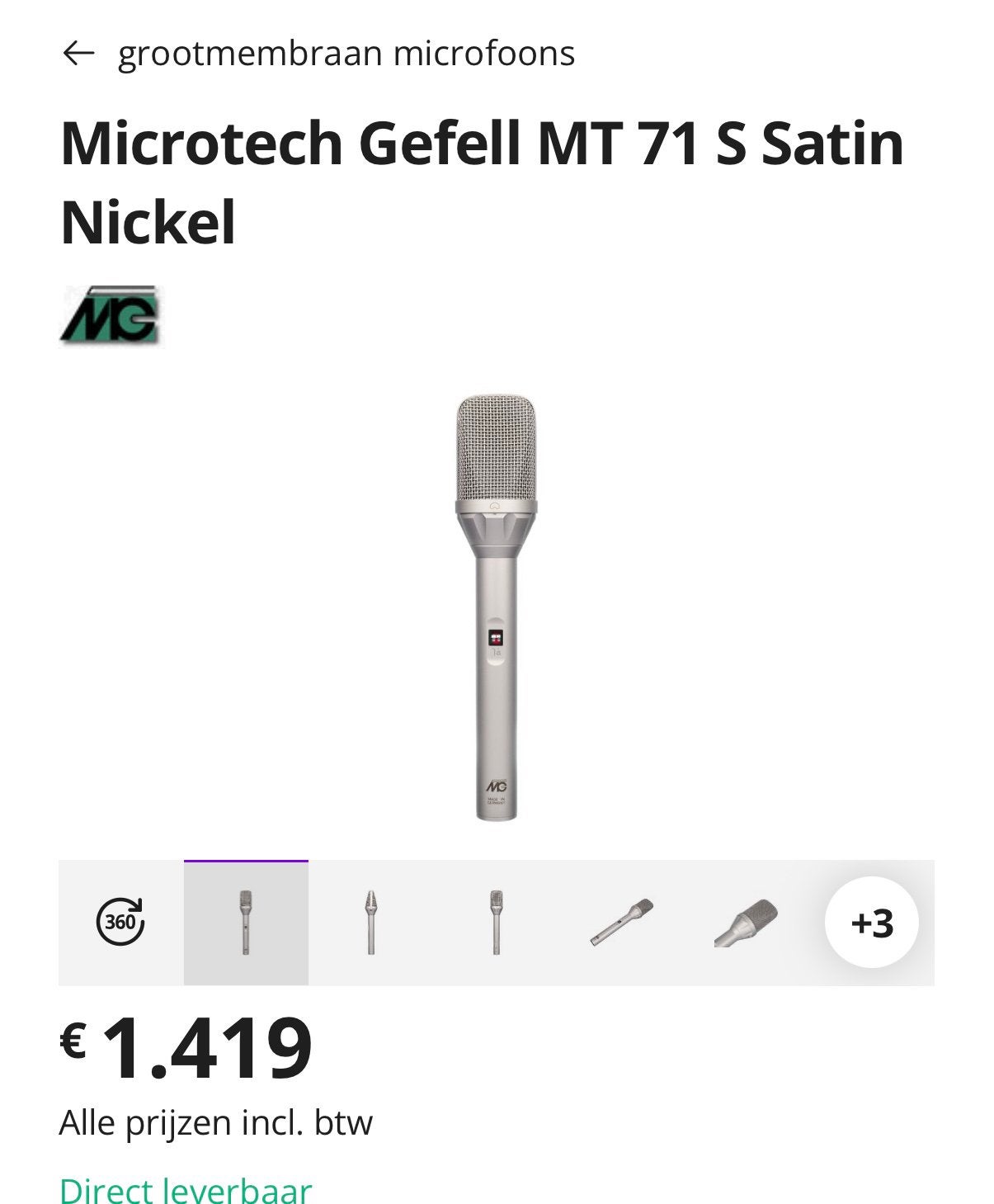 Microtech Gefell MT71S! Nieuw incl shockmount, Muziek en Instrumenten, Microfoons, Ophalen of Verzenden, Nieuw, Studiomicrofoon