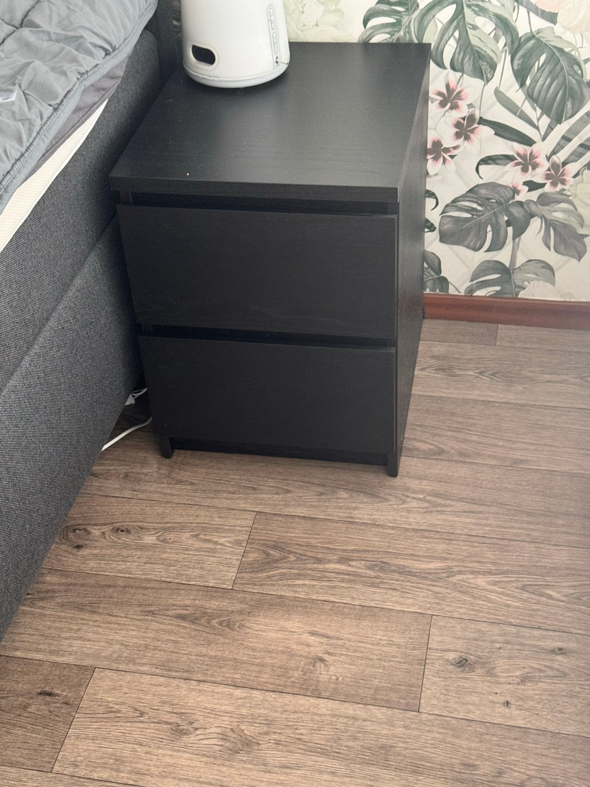 Ikea zwarte ladekast (5 laden) en nachtkastje (2 laden), Ophalen, Gebruikt, 5 laden of meer, 100 tot 150 cm
