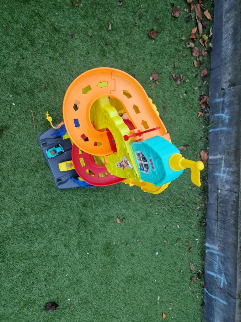 Fisher-Price Little People Racebaan Garage met Auto's, Ophalen of Verzenden, Handmatig, Overige merken