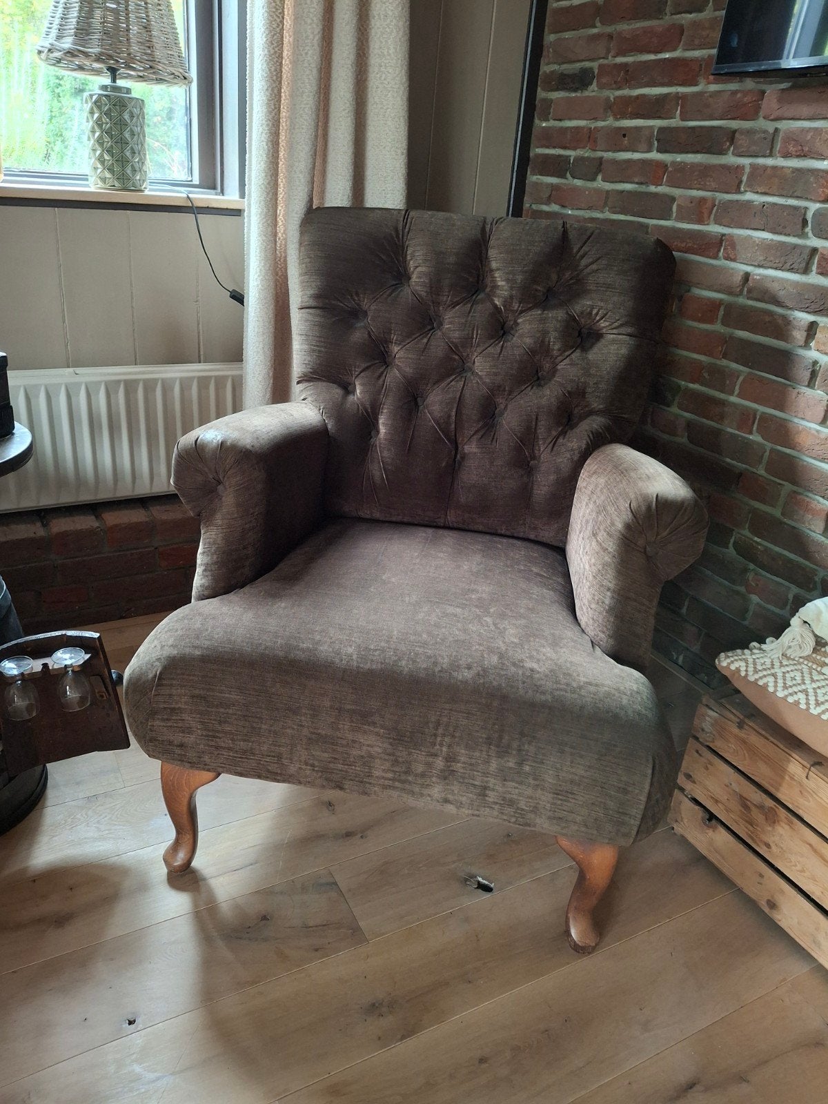 2 stuks landelijke fauteuils - Zo goed a, Huis en Inrichting, Hout, Twee, Bruin, Ophalen of Verzenden