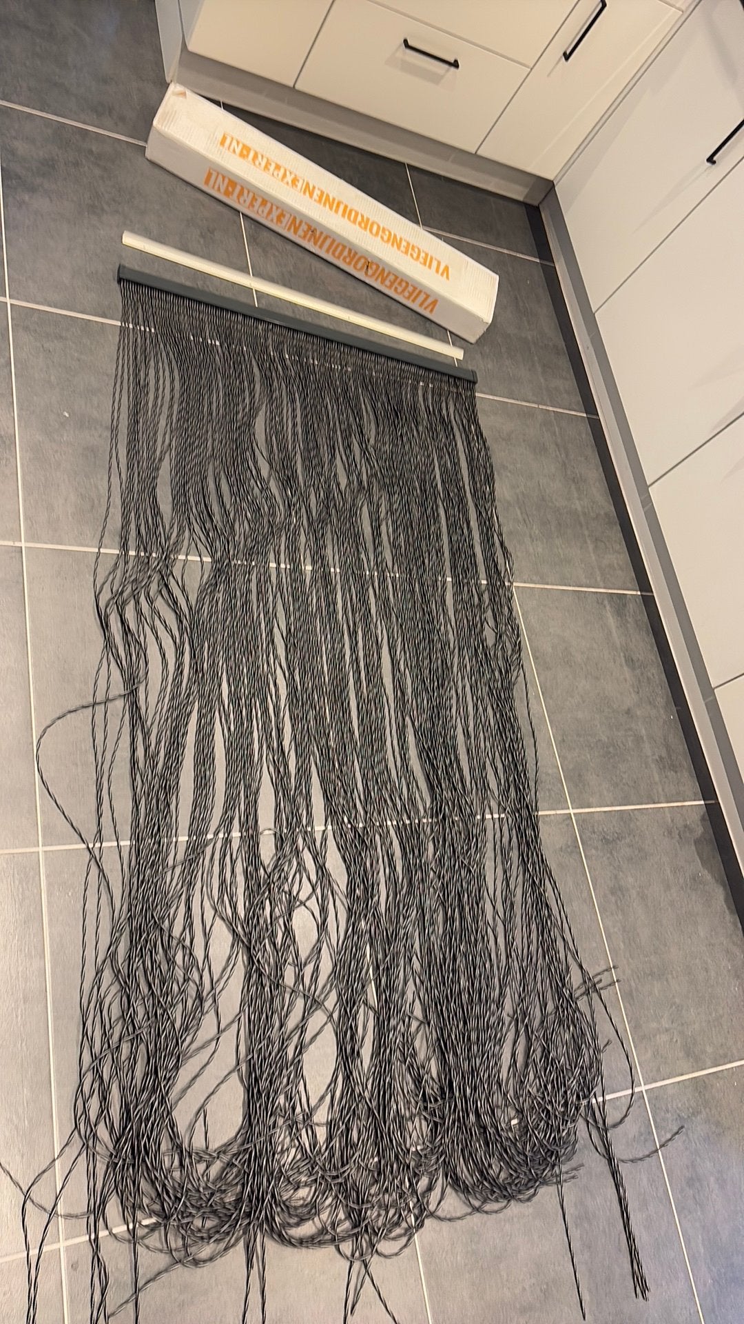 Vliegengordijn 1 x gebruikt, Doe-het-zelf en Verbouw, Deuren en Horren, Ophalen, Zo goed als nieuw, 200 tot 215 cm