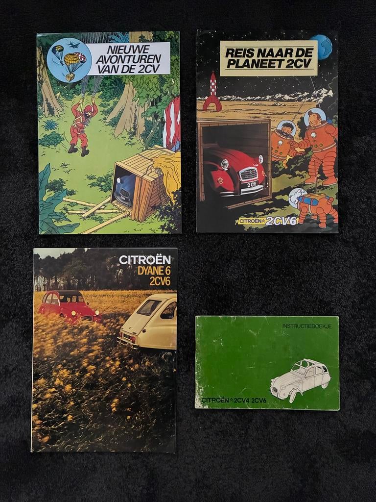 Citroën 2CV folders en Instructieboekje - 4 stuks, Ophalen of Verzenden, Gelezen, Citroën