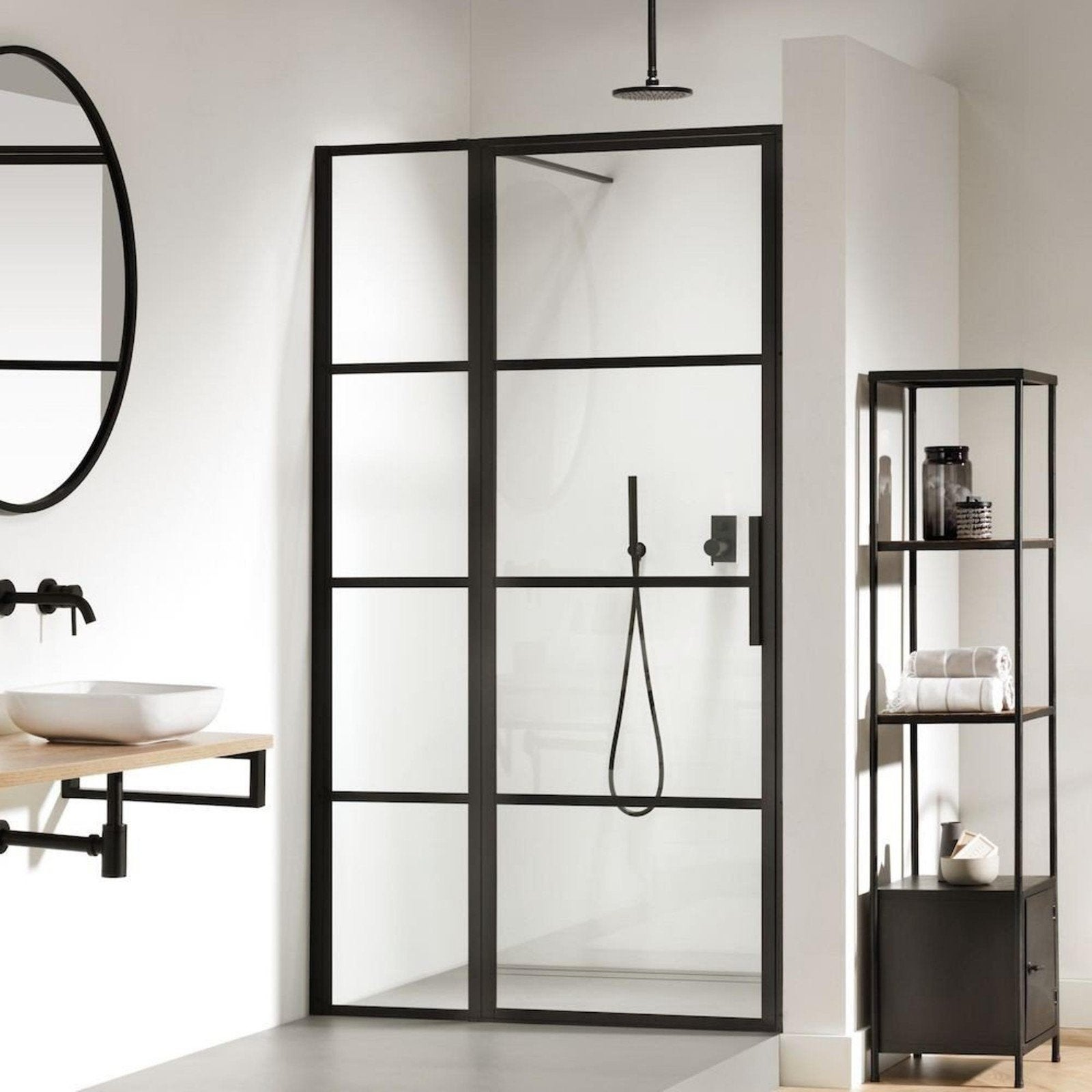 Sealskin soho 2-delige douchedeur zwart profiel, helder glas, Ophalen, Zo goed als nieuw, Glas, Douche