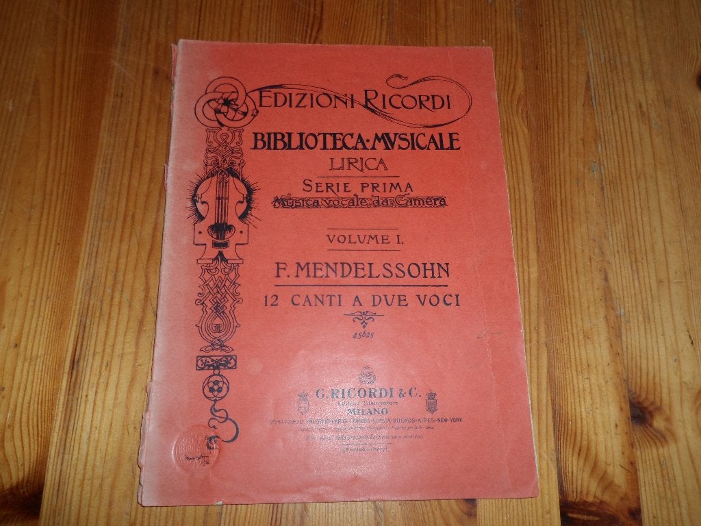 Mendelssohn - 12 canti a due voci, Muziek en Instrumenten, Zang, Gebruikt, Klassiek, Ophalen of Verzenden