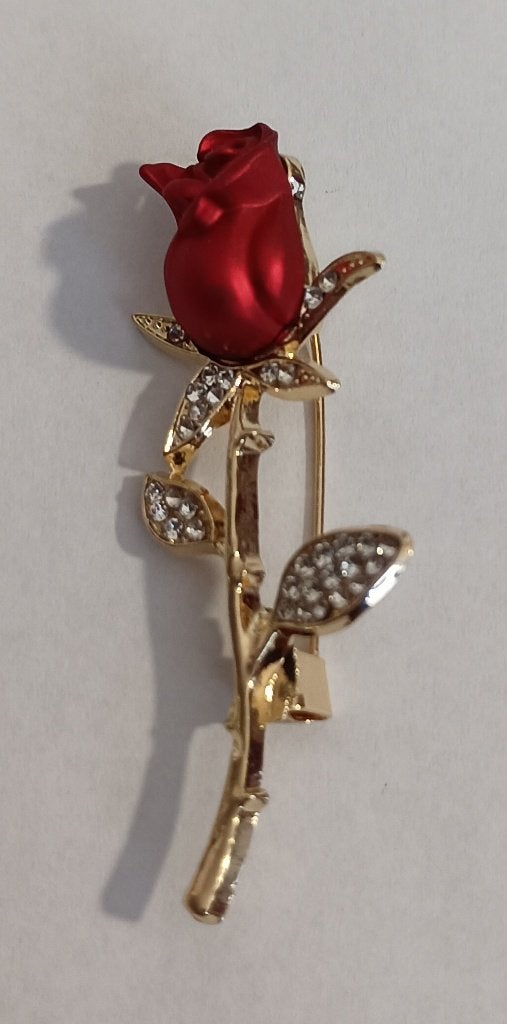 Roos broche, Overige materialen, 4 tot 7 cm, Overige kleuren, Nieuw