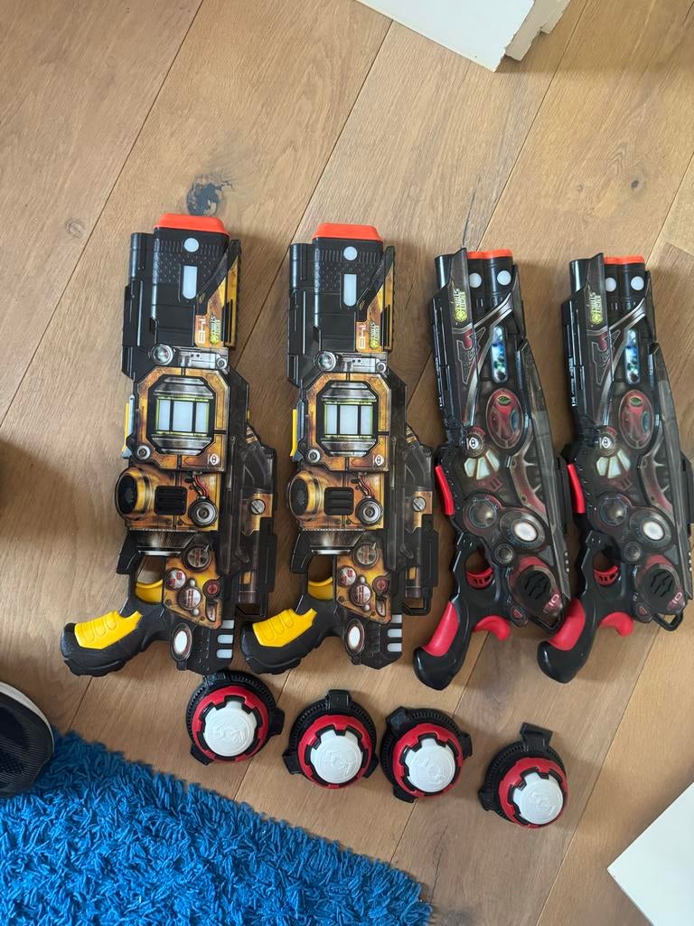Lasergame set - 4 pistolen met doelwitten, Ophalen of Verzenden, Zo goed als nieuw, Jongen of Meisje