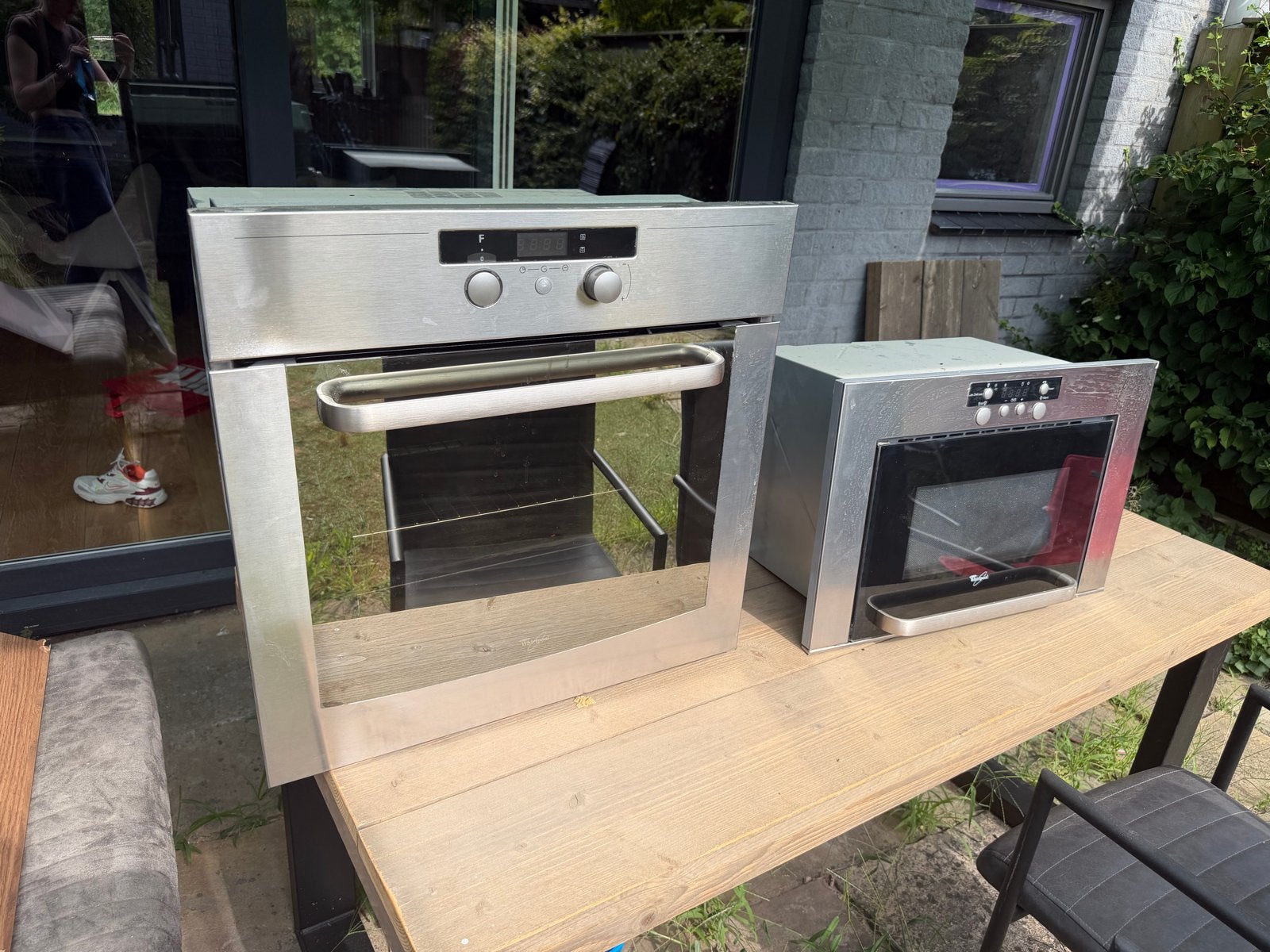 Whirlpool Inbouw Oven en Magnetron Set - RVS, Witgoed en Apparatuur, Ovens, Ophalen, Whirlpool, Gebruikt, Oven