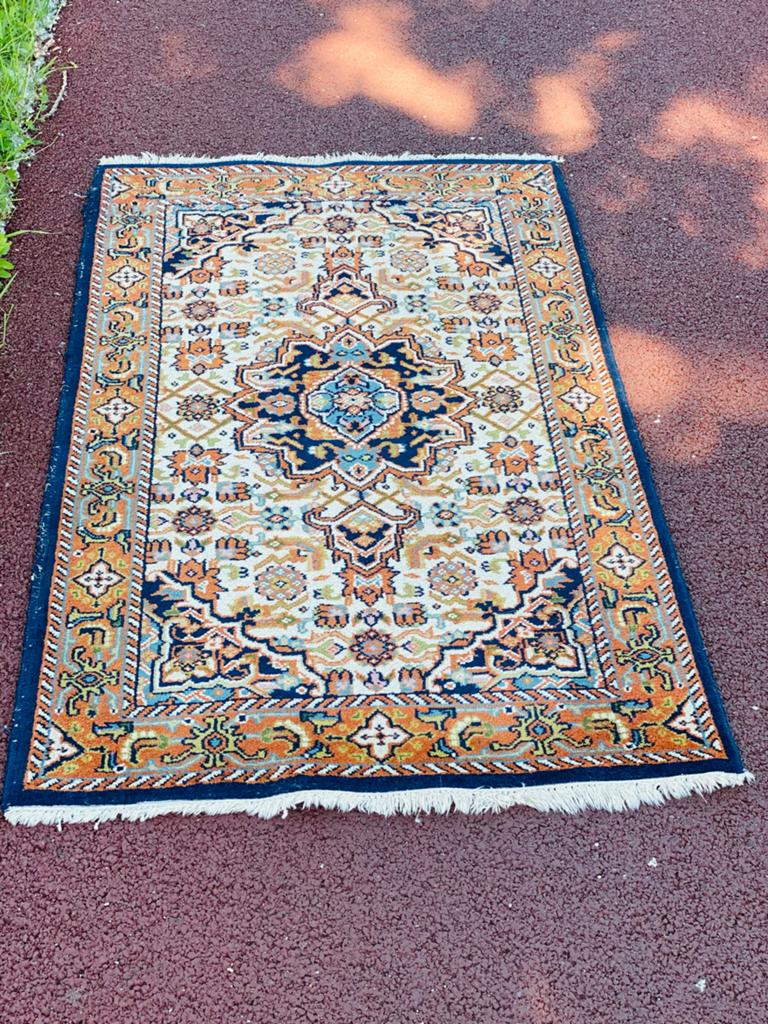 Vintage Perzisch tapijt - Handgeknoopt, Rijke kleuren, Blauw, Zo goed als nieuw, Rechthoekig, 50 tot 100 cm