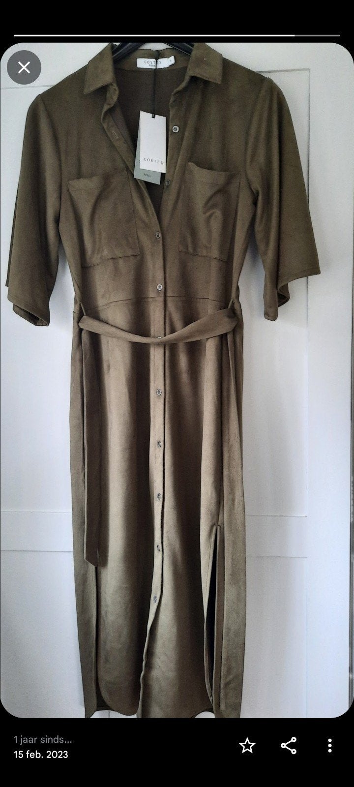 suedine jurk, Kleding | Dames, Maat 38/40 (M), Nieuw, Ophalen of Verzenden, Costes