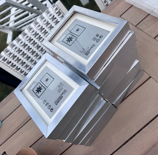13x IKEA RIBBA Fotolijst 13x18 cm - Zilverkleurig, Ophalen of Verzenden, Zo goed als nieuw, Fotolijst, Met glas