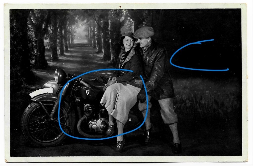 DKW motor 1938 fotokaart, Verzamelen, Verzenden, 1920 tot 1940, Gelopen, Voertuig