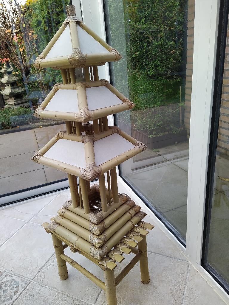 Pagode bamboe lamp, Ophalen, Gebruikt, Hout, Minder dan 100 cm