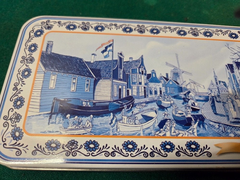blik postcodeloterij delfts blauw, Verzamelen, Ophalen of Verzenden