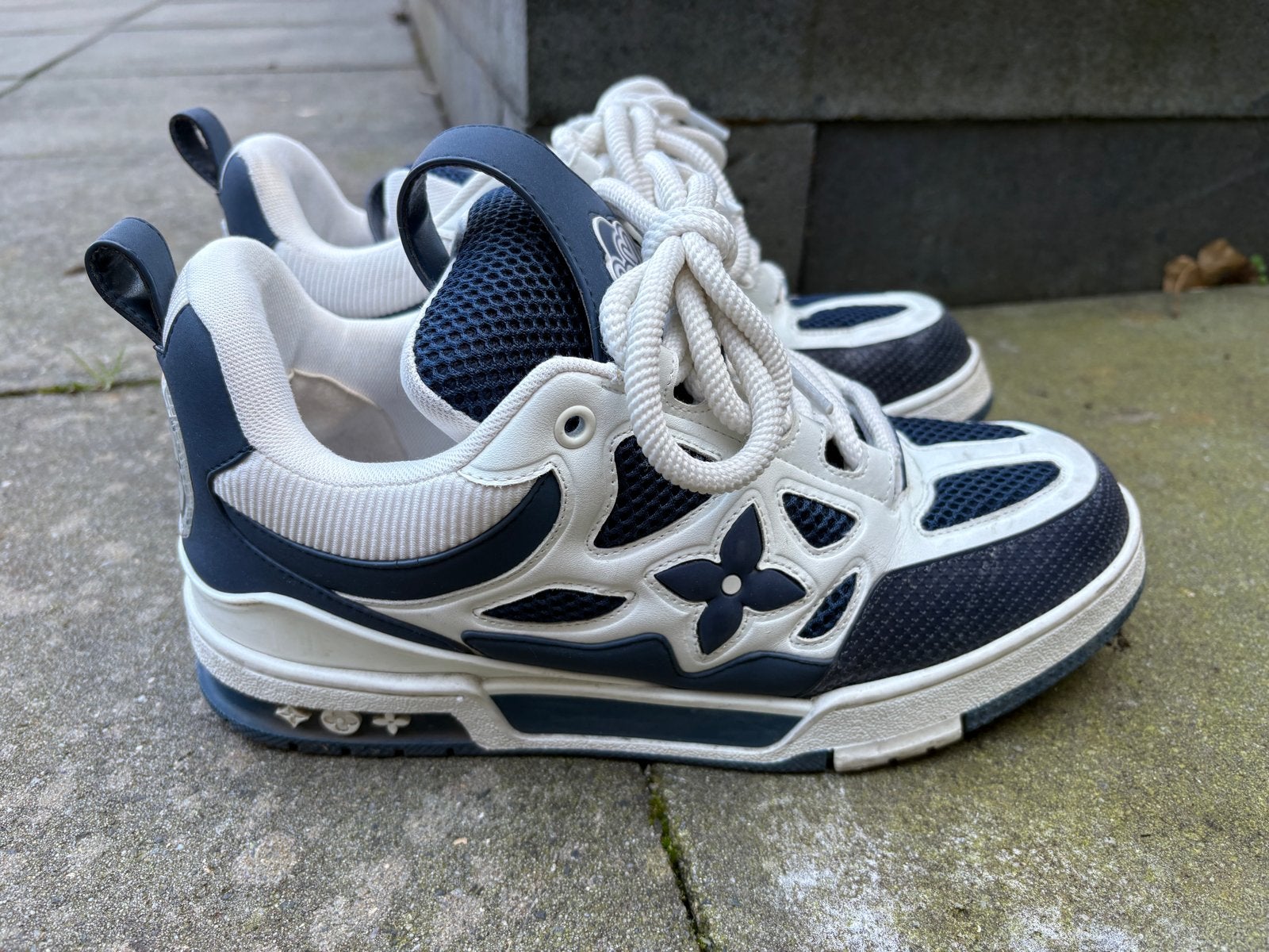 Louis Vuitton LV Trainer Sneakers - Maat 43, Ophalen of Verzenden, Gedragen, Blauw, Sneakers of Gympen