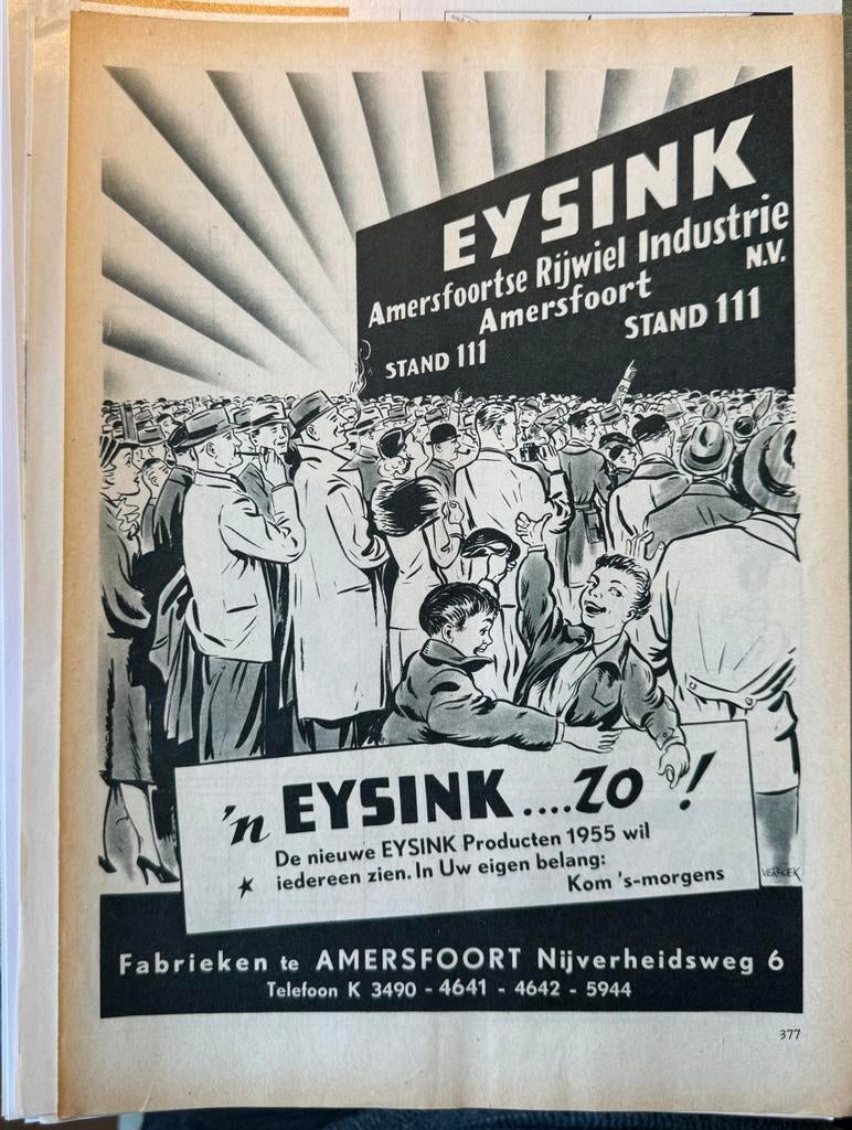 Advertentie 1955 Eysink, Verzenden, Gebruikt, Motoren