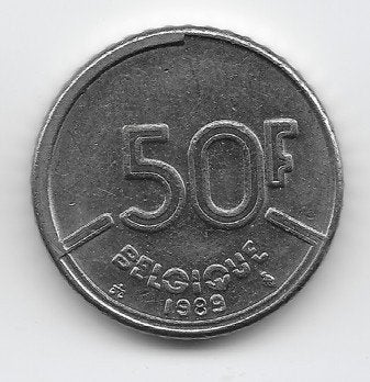 België 50 francs 1989 KM# 168, Verzenden, België, Losse munt