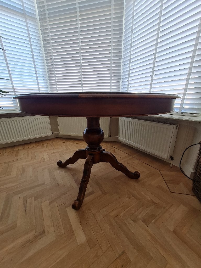 Ronde Biedermeier eettafel - Ø1.20m, Huis en Inrichting, Ophalen, Gebruikt, 100 tot 150 cm, 100 tot 150 cm