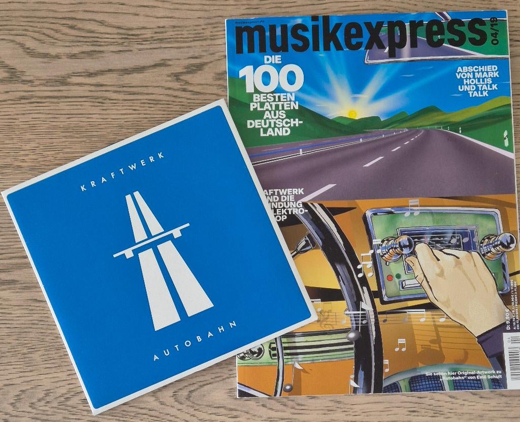 Kraftwerk – Autobahn (incl bijbehorende Musicexpress), 7 inch, Single, Ophalen of Verzenden, Zo goed als nieuw