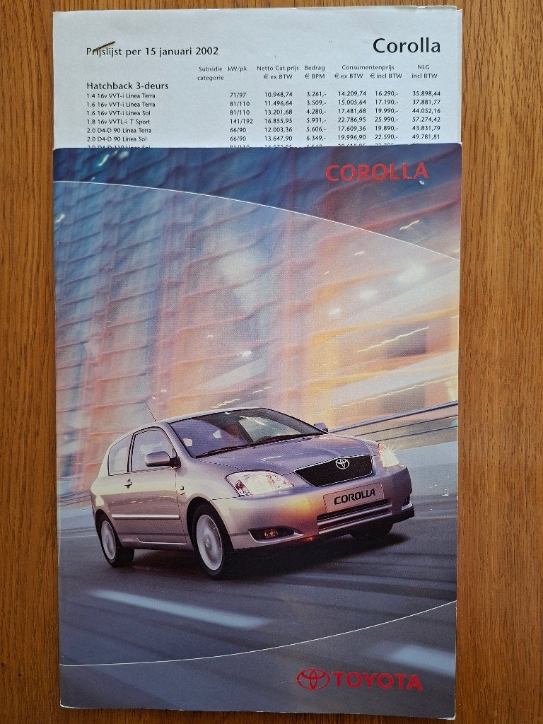 Magazine Toyota Corolla 01-2002, Ophalen of Verzenden, Zo goed als nieuw, Toyota