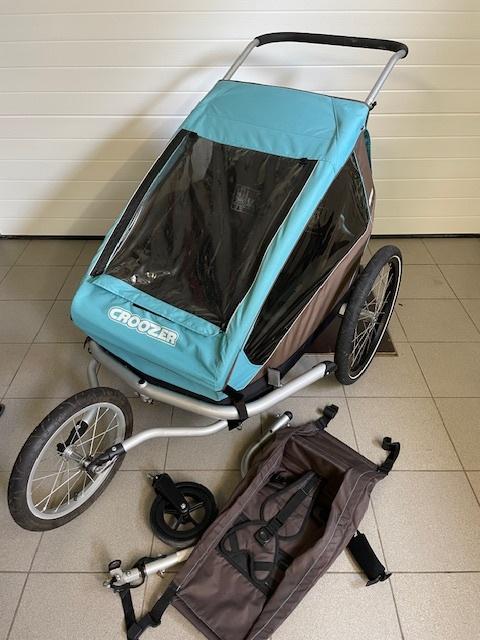 croozer fiestakar/wandelkar 2 kinderen met vering en hangmat, Fietsen en Brommers, Ophalen, Gebruikt, Opvouwbaar, Croozer