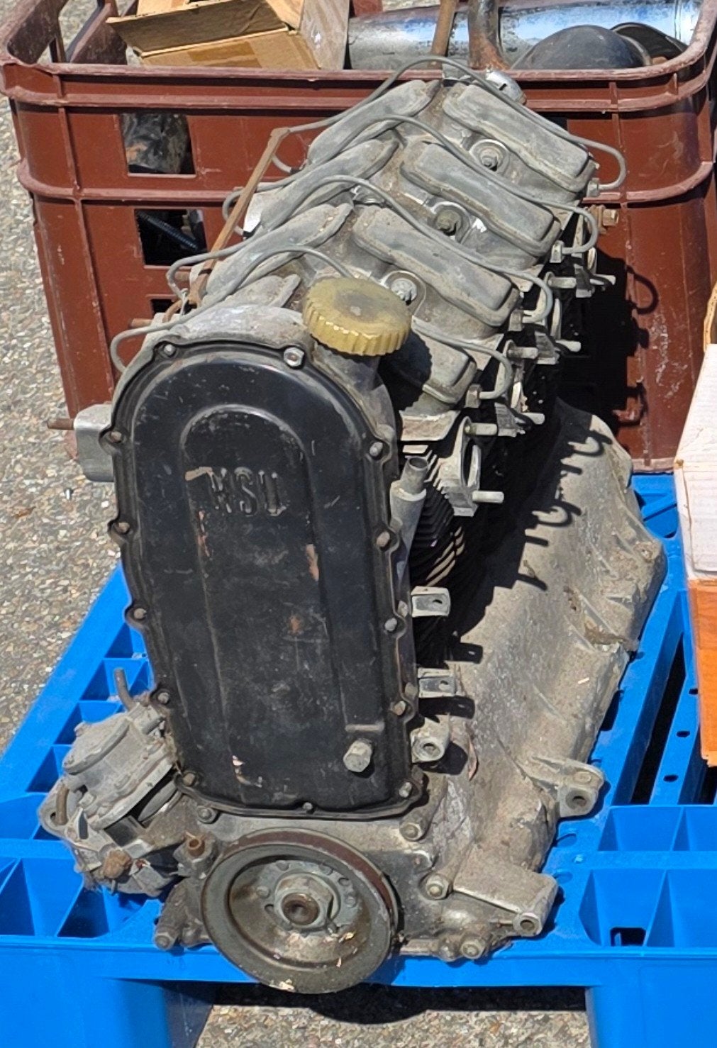 NSU 1200cc 1968  luchtgekoelde viercilindermotor voor zelfbo, Motoren, Ophalen, Gebruikt