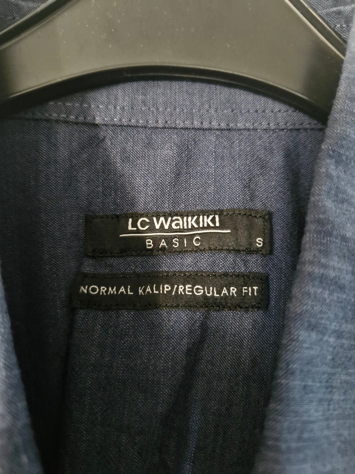 Donkerblauw overhemd met korte mouwen maat s, Overhemd, Lc waikiki, Blauw, Onbekend