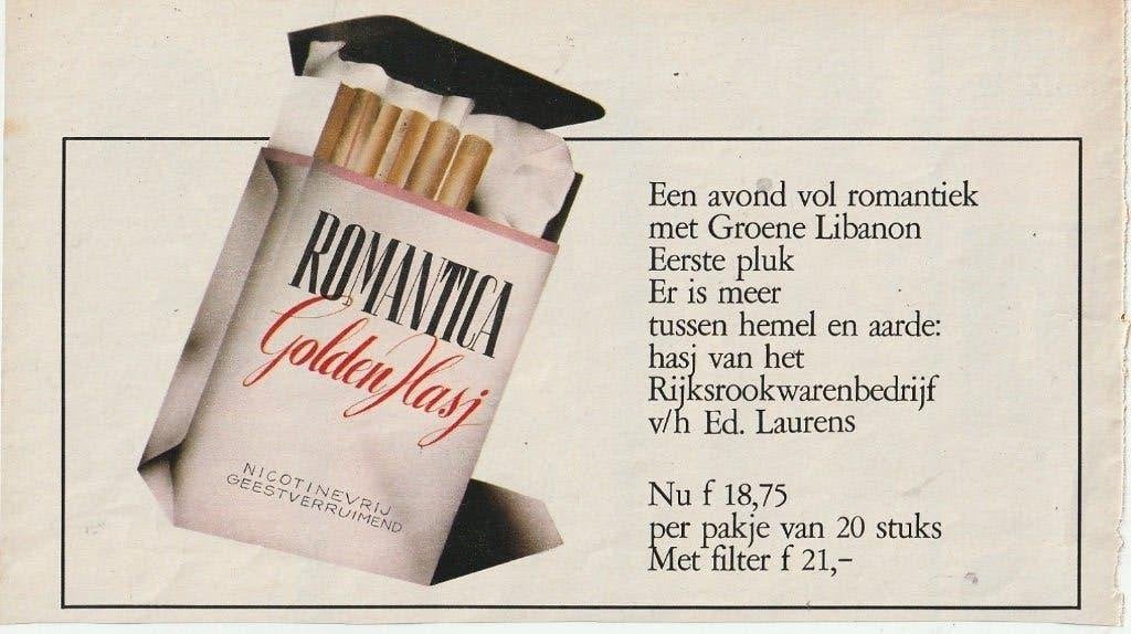 Retro reclame 1975 Romantica Laurens sigaretten romantiek, Verzenden, Overige typen