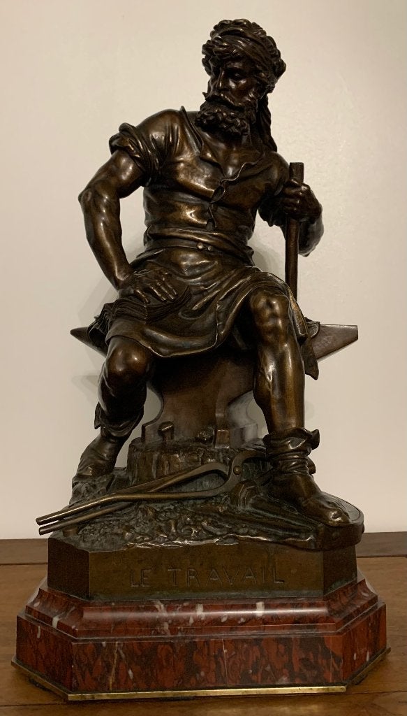 Antiek Frans Bronzen Beeld ~ Charles Auguste Lebourg 28 Kilo, Ophalen, Brons