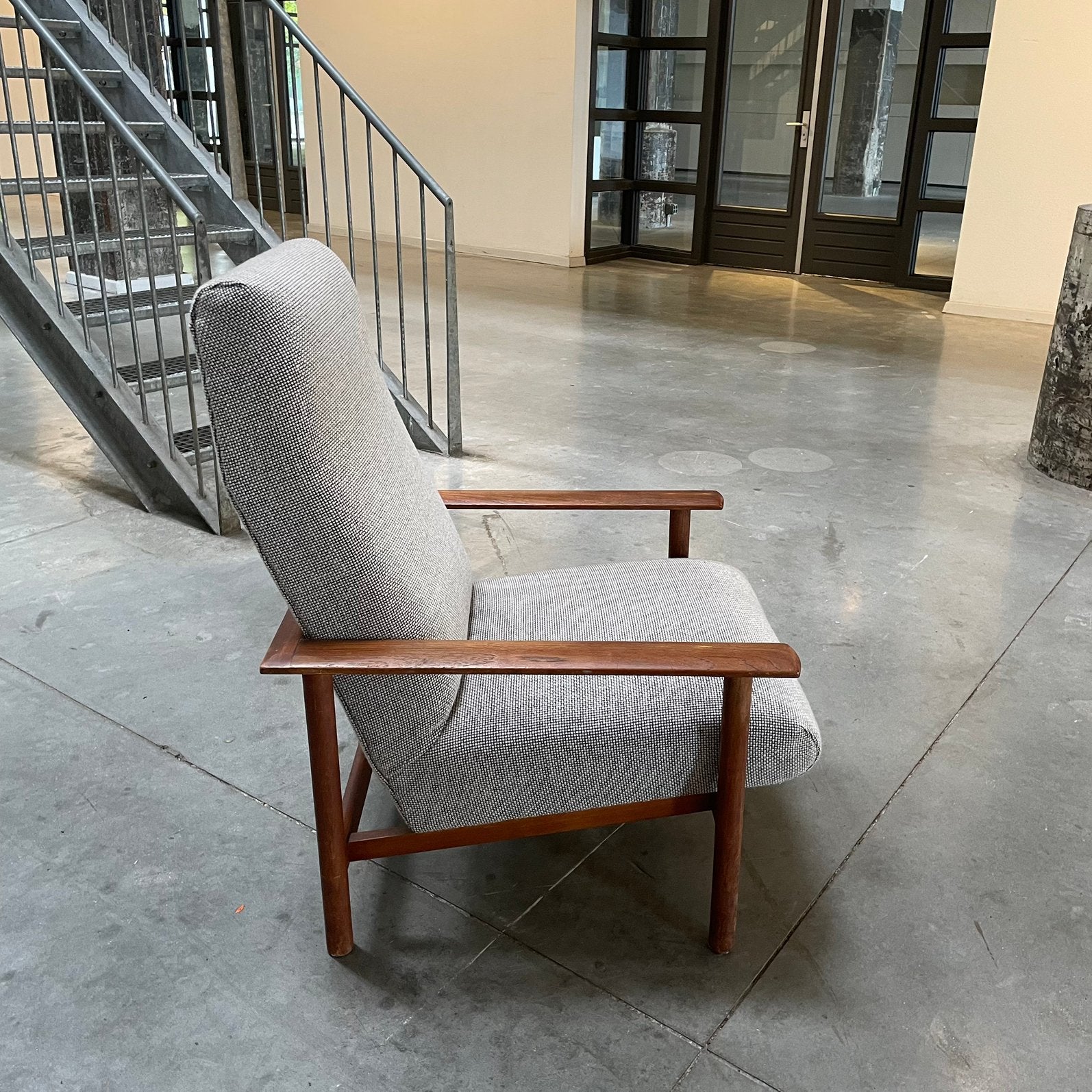 Vintage fauteuil jaren 60 70 mid century ploegwool atlas, Ophalen, ., Vintage, Zo goed als nieuw