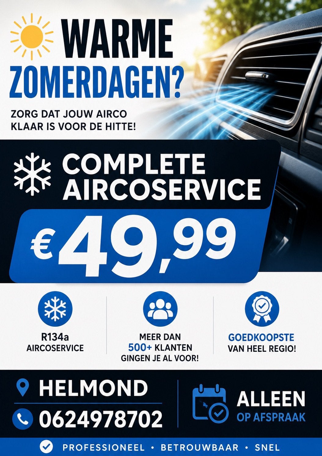 Airco Service Helmond € 49,99 | Weer ijskoud | airco vullen, Garantie, Autoruitschadeherstel