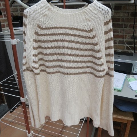 Pulleke crème strepen Hemisphere mt 36 (tailleert 38-40), Maat 38/40 (M), Overige kleuren, Hemisphere, Nieuw