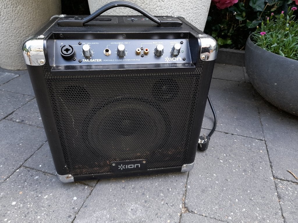 vintage karaoke speaker draagbaar kan ook mic en audio, Ophalen, Gebruikt, Complete set