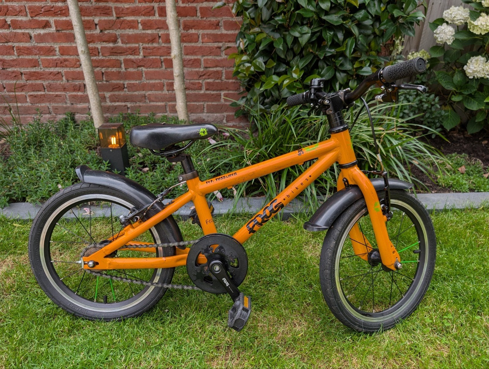 Frog 16 inch kinderfiets met handremmen, Ophalen, 16 tot 20 inch, Frog Bikes, Velgrem