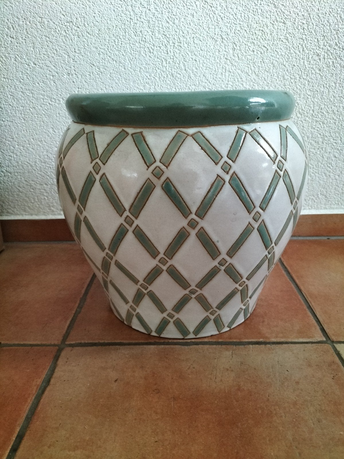 Bloempot retro, Rond, Minder dan 40 cm, Aardewerk, Ophalen