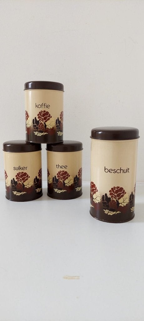 Vintage Brabantia Voorraad bussen Set - Batique Jaren 70, Eu, Eu, Ophalen of Verzenden, Zo goed als nieuw