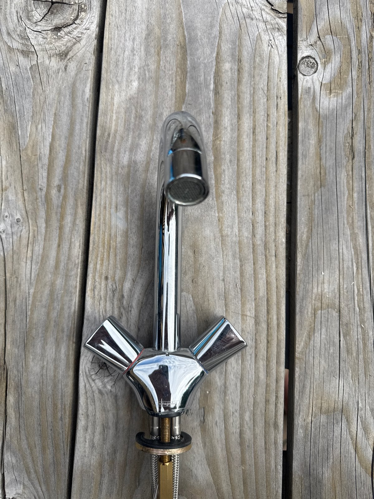 Hans Grohe chromen wastafel kraan, 240 mm hoog, Ophalen, Nieuw, Chroom, Kraan