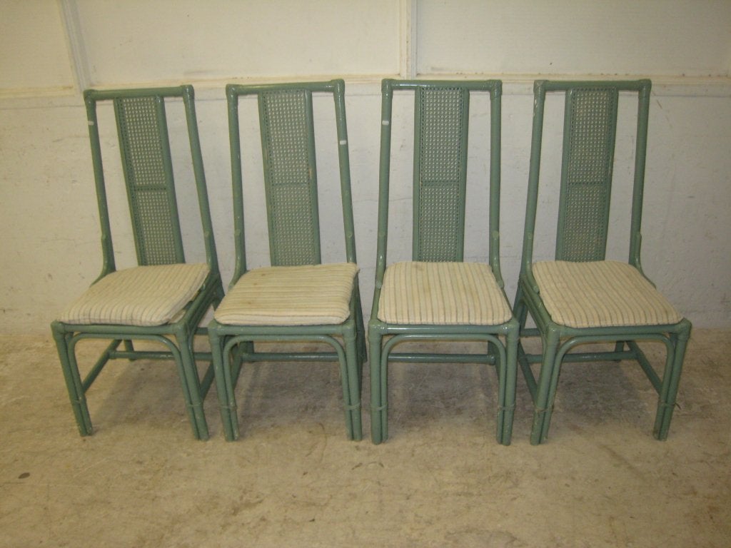 Set van 4 bamboe stoelen jaren 80, Niet ingevuld, Gebruikt, Niet ingevuld, Niet ingevuld