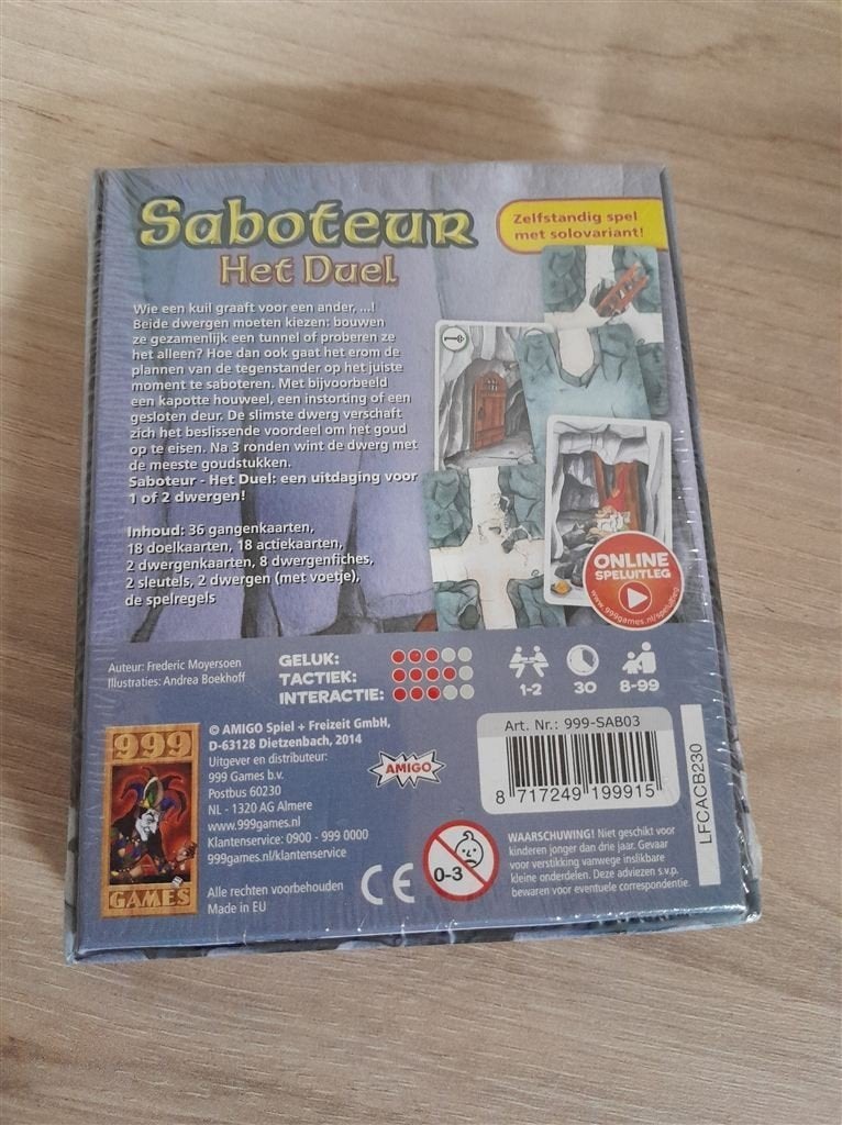 Saboteur het duel - 999 games - in seal - s3832, Verzenden, Zo goed als nieuw