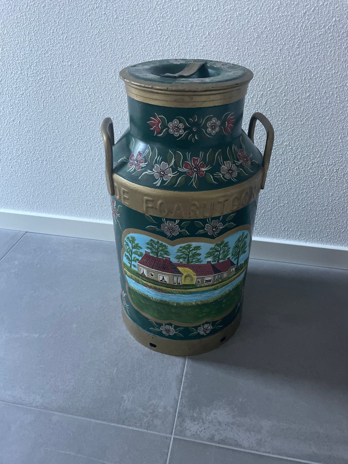 Antieke Melkbus - Handgeschilderd met Landelijke Scènes, Antiek en Kunst, Ophalen of Verzenden